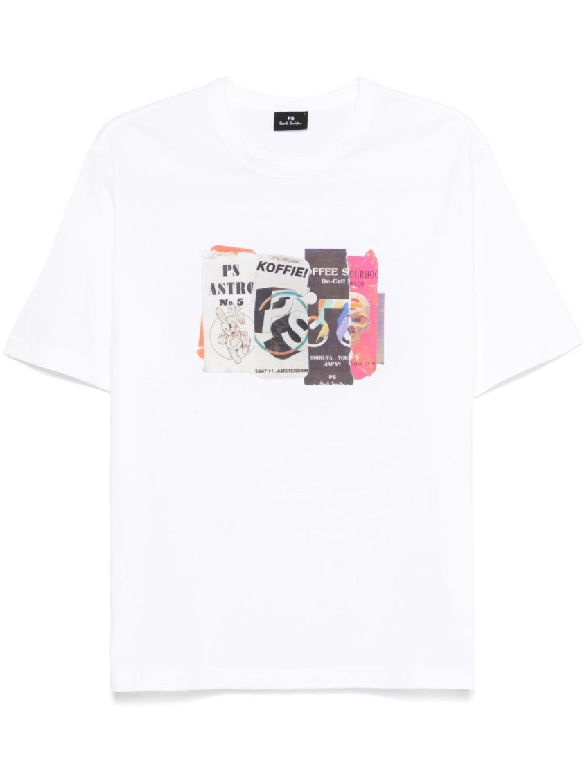 Paul Smith White Crewneck Printed T-shirt