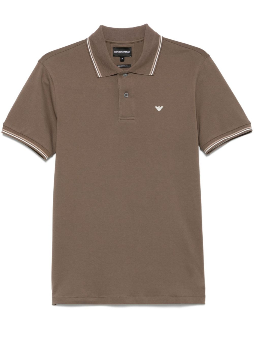 Emporio Armani Brown Piquet Polo