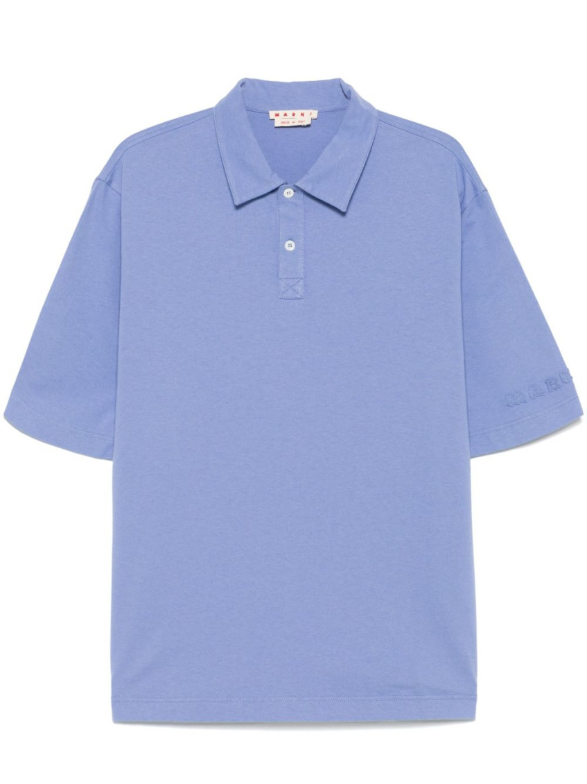 Marni Oversized Cotton Jersey Polo Shirt