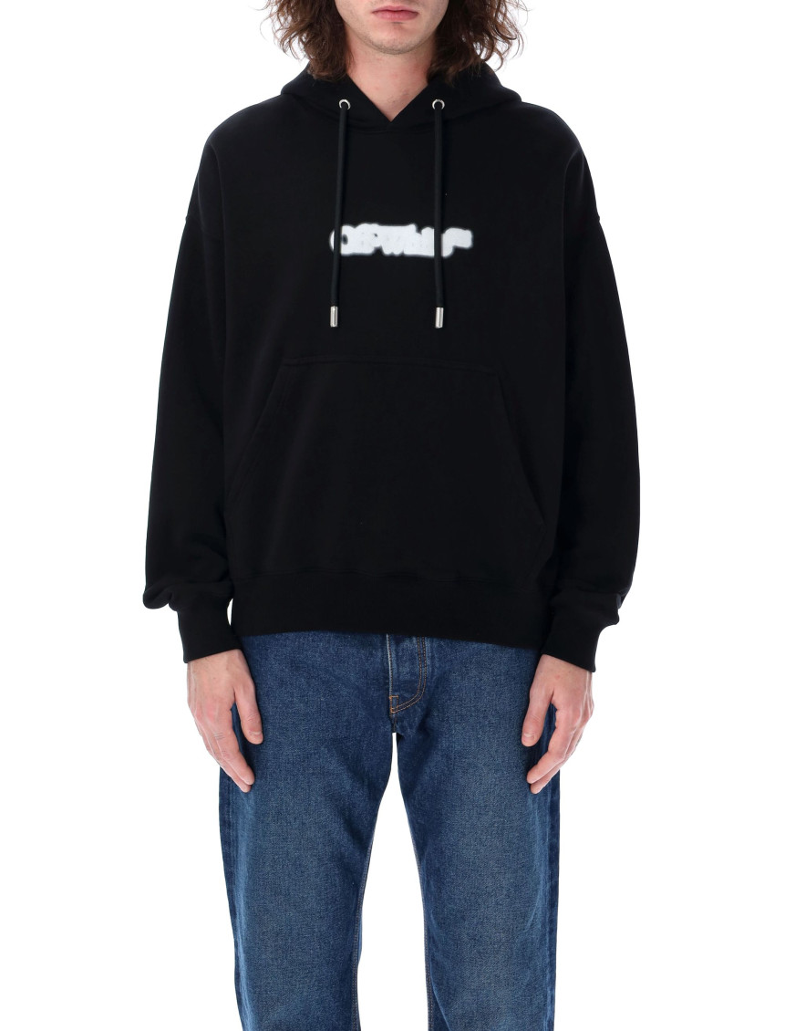 Off-white Off White Black Drawstring Hooded Sweatshirt
