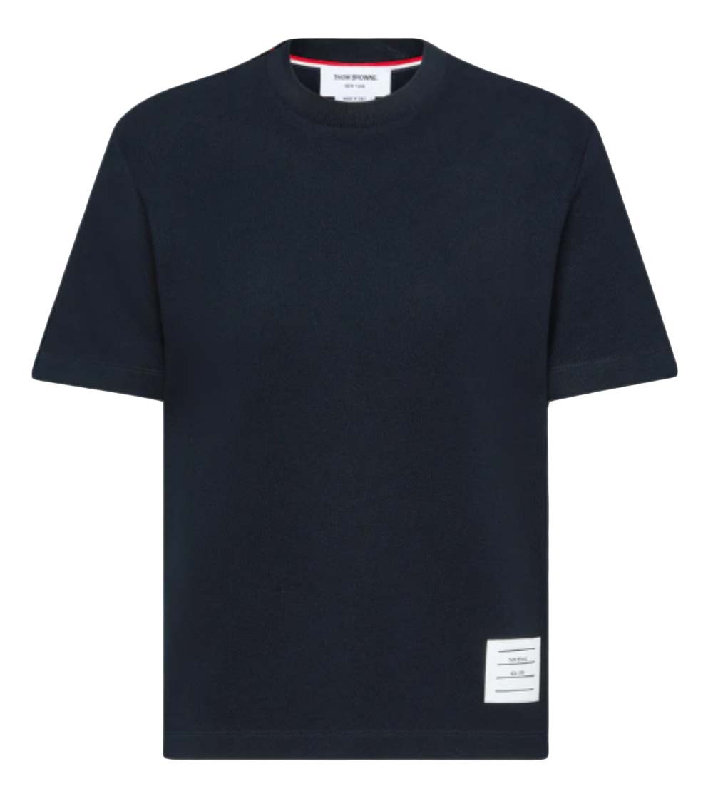 Thom Browne Navy Blue Crew Neck T-Shirt for Women Online USA at