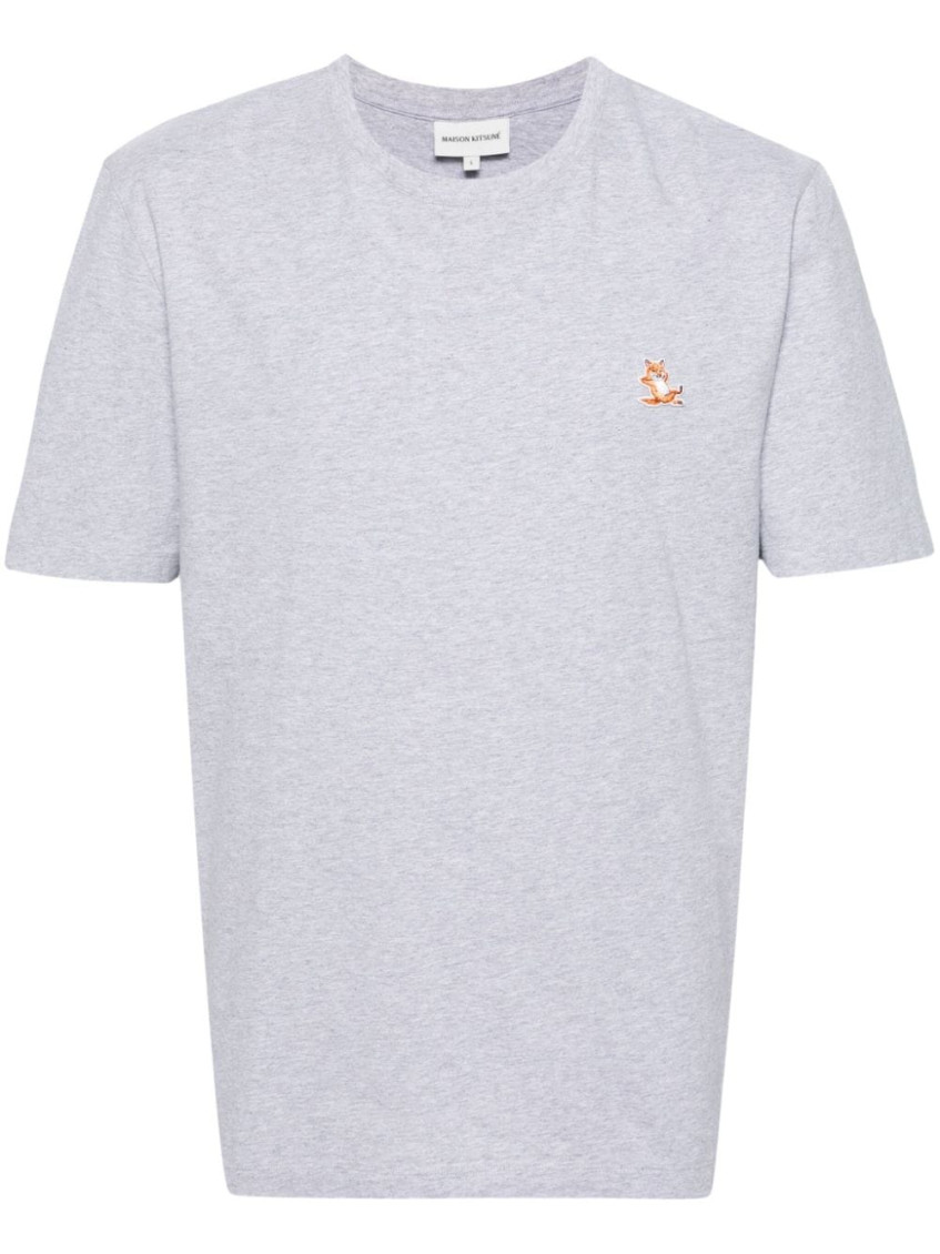 Shop Maison Kitsuné Grey T-shirt With Logo