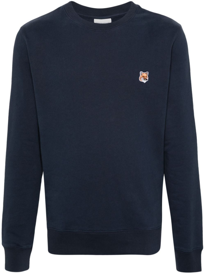 Maison Kitsuné Fox Logo-patch Sweatshirt In Blue