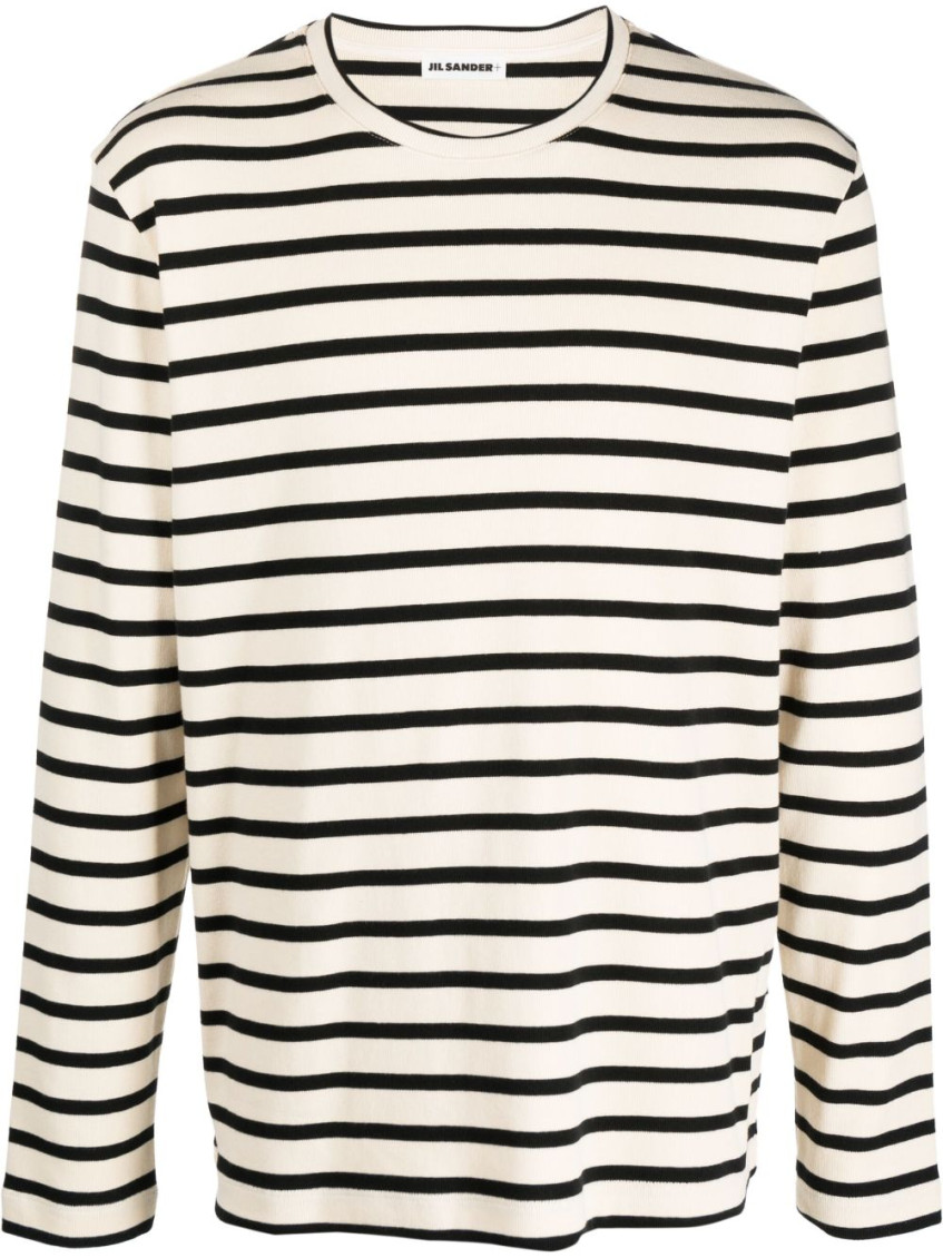 Jil Sander Horizontal Stripe-print Sweatshirt In Multi