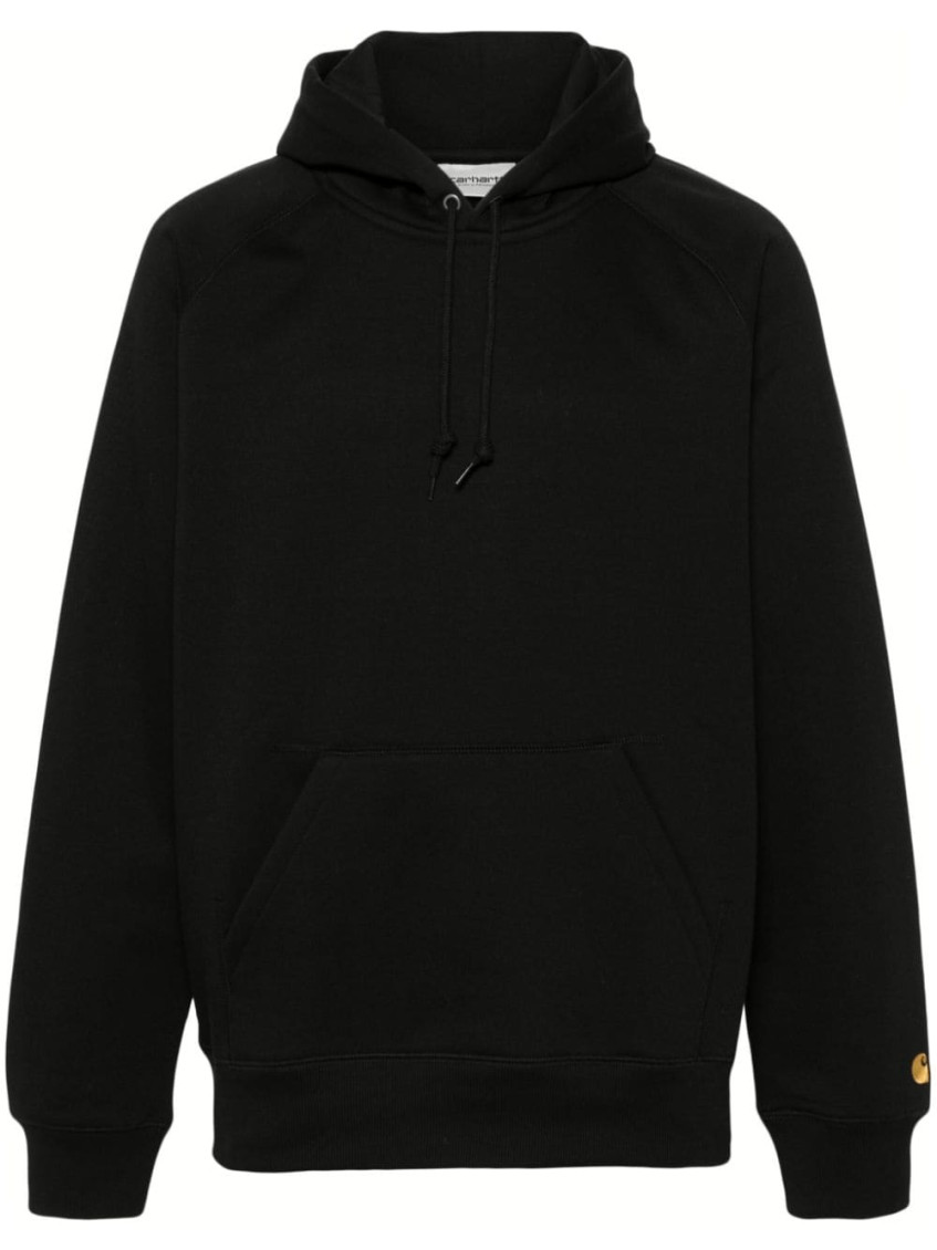 Carhartt Wip Cotton-blend Hoodie With Logo Print In Black