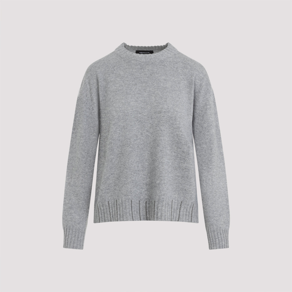 Fabiana Filippi Grey Wool Blend Crew Neck Sweater