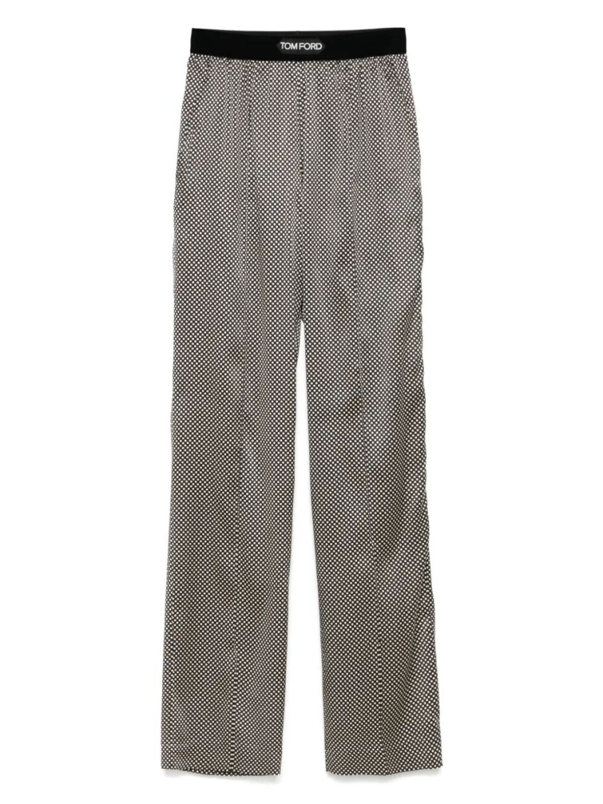 Shop Tom Ford Black Polka Dot Silk Pj Pants