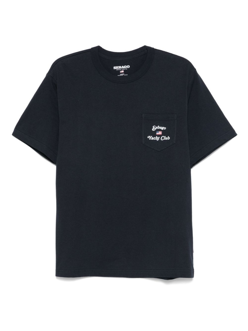 Sebago Black Cotton T-shirt With Print