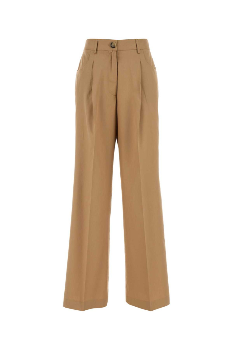 Pt Torino Camel Lyocell Blend Palazzo Pant