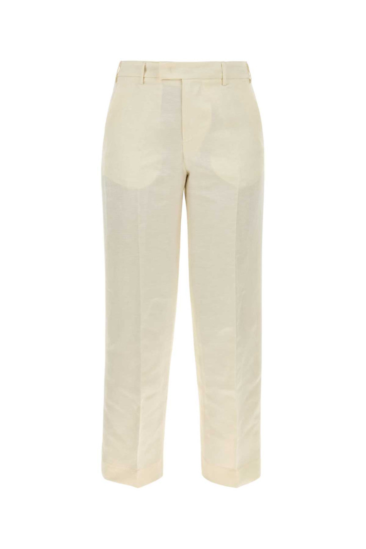 Pt Torino Pantalone Emma In Twill Avorio Donna