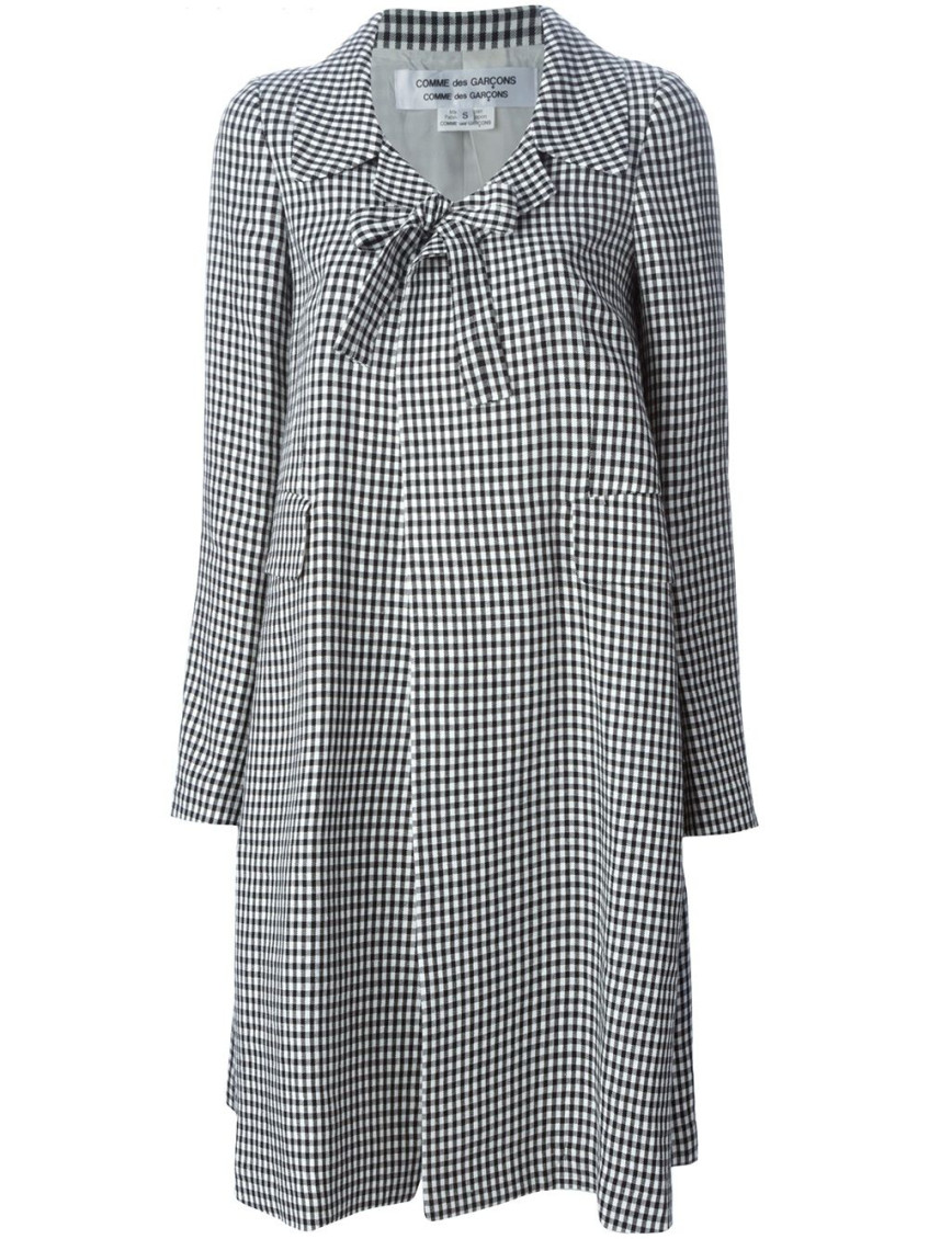 Comme Des Garçons Blackwhite Cotton Checked Coat