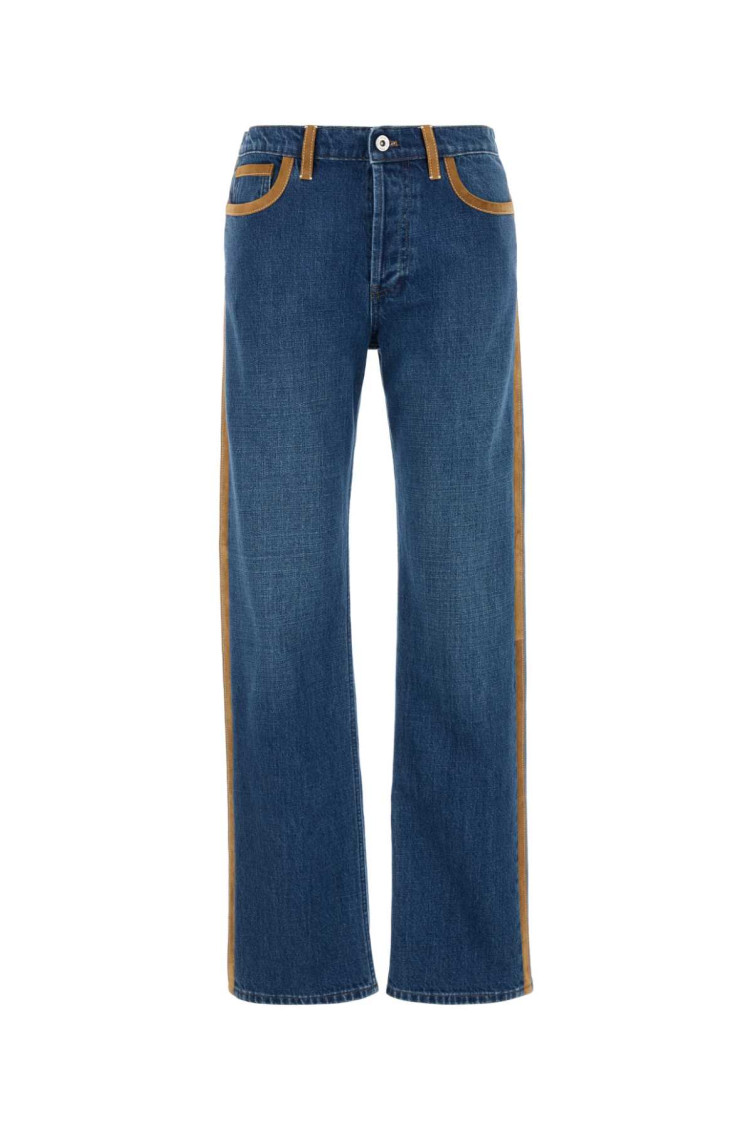 Shop Miu Miu Blue Straight-leg Denim Jeans