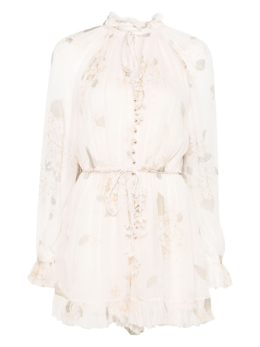 Zimmermann Light Pink Floral-print Playsuit