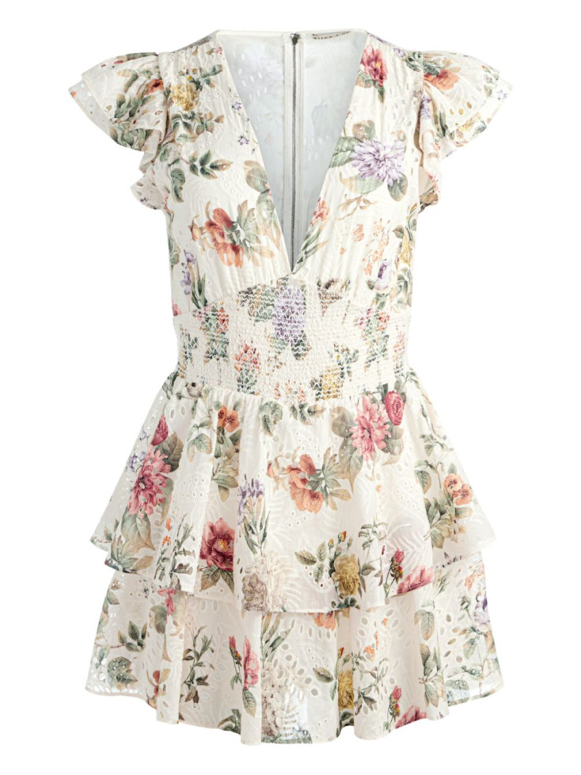 Shop Alice And Olivia White Kessie Cotton Jumpsuit
