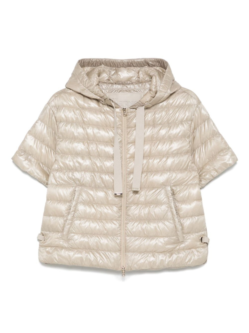 Shop Herno Beige Nylon Short Jacket