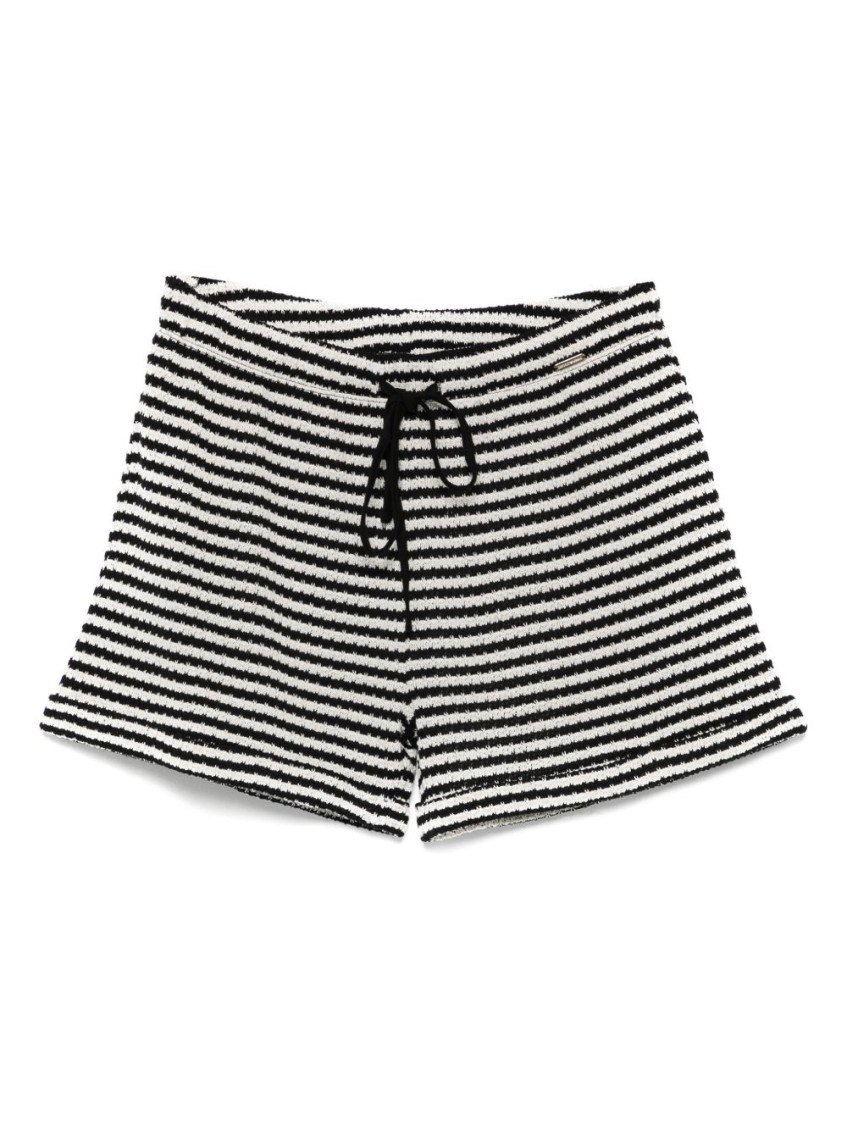 Emporio Armani Blackwhite Striped Cottom Shorts