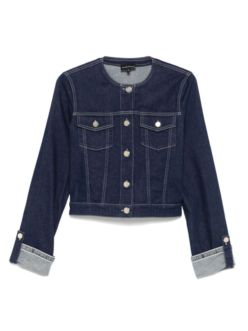 Emporio Armani Buttoned Cuffs Denim Jacket With Chest Pockets