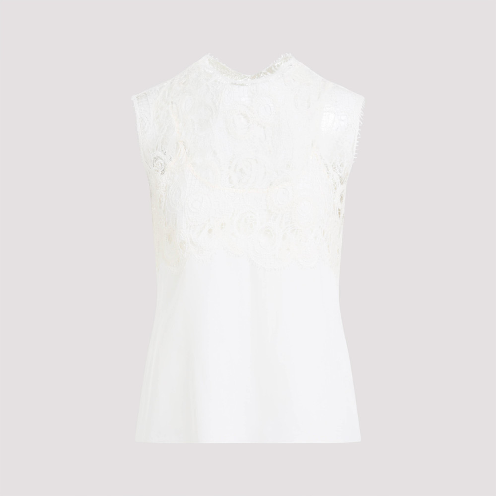 Fabiana Filippi Sleeveless Silk Lace Top
