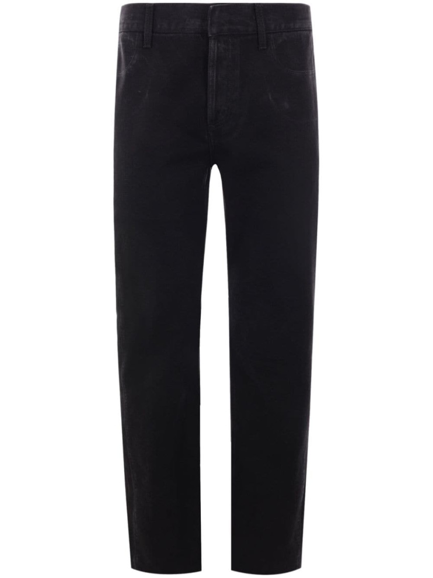 Alexander Mcqueen Creased Straight-leg Trousers In Black