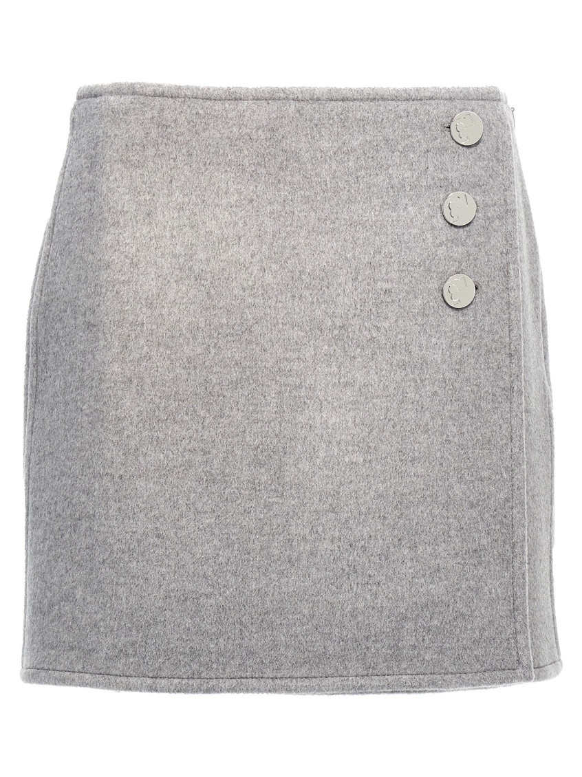 Tory Burch Mini T Monogram Skirt In Grey