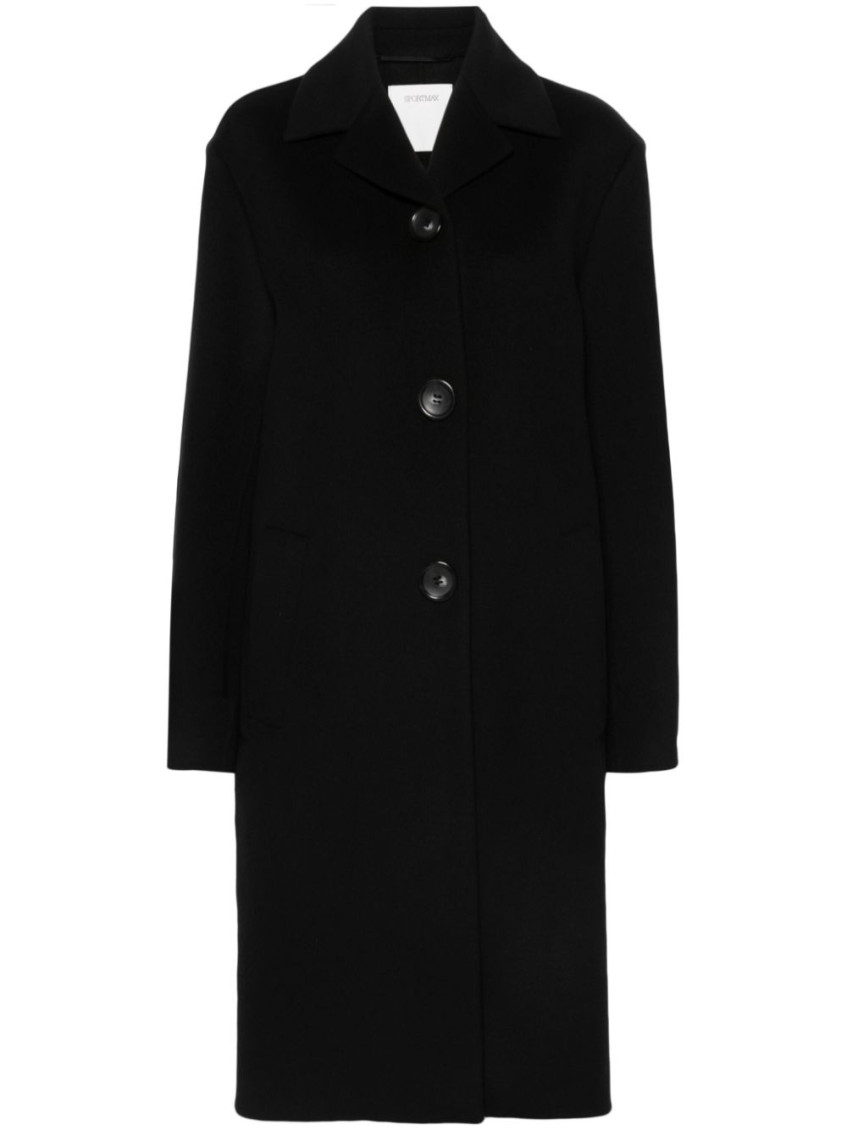 Sportmax Fiuggi Virgin Wool Coat In Black