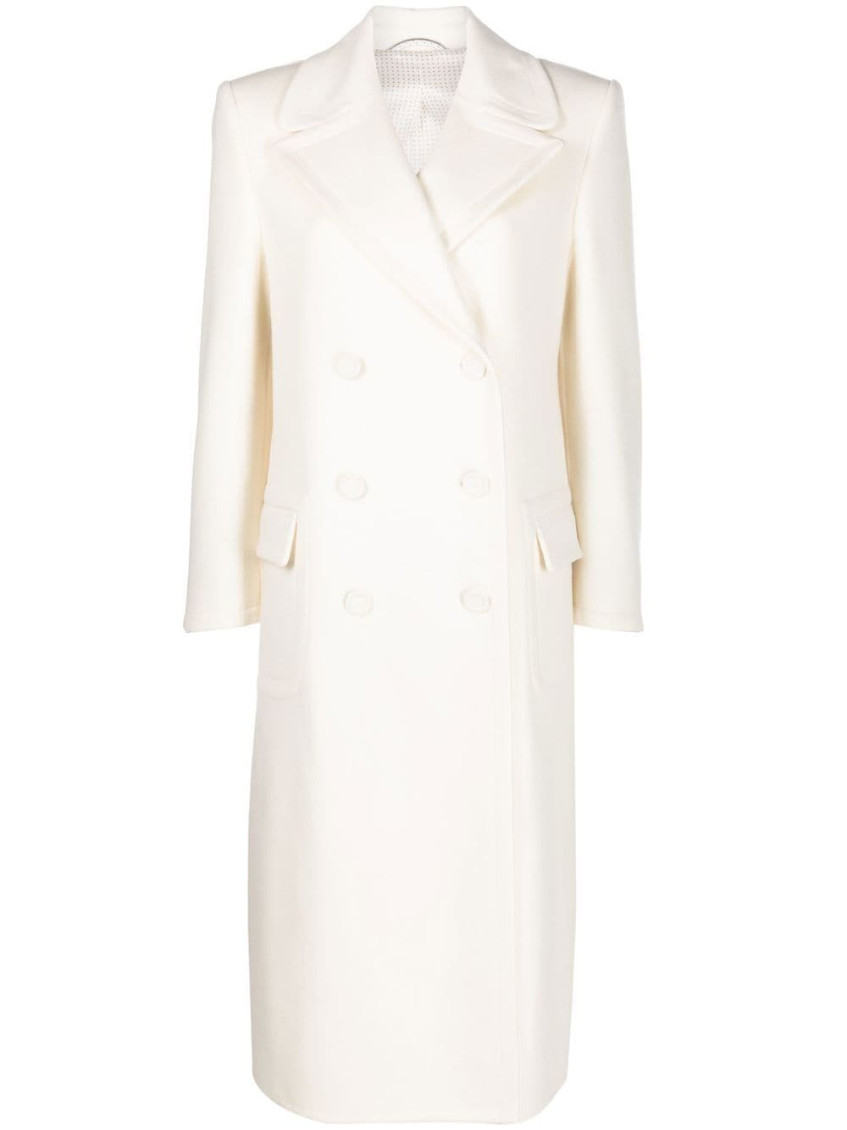 Ermanno Scervino Double-breasted Virgin Wool Trench Coat In White