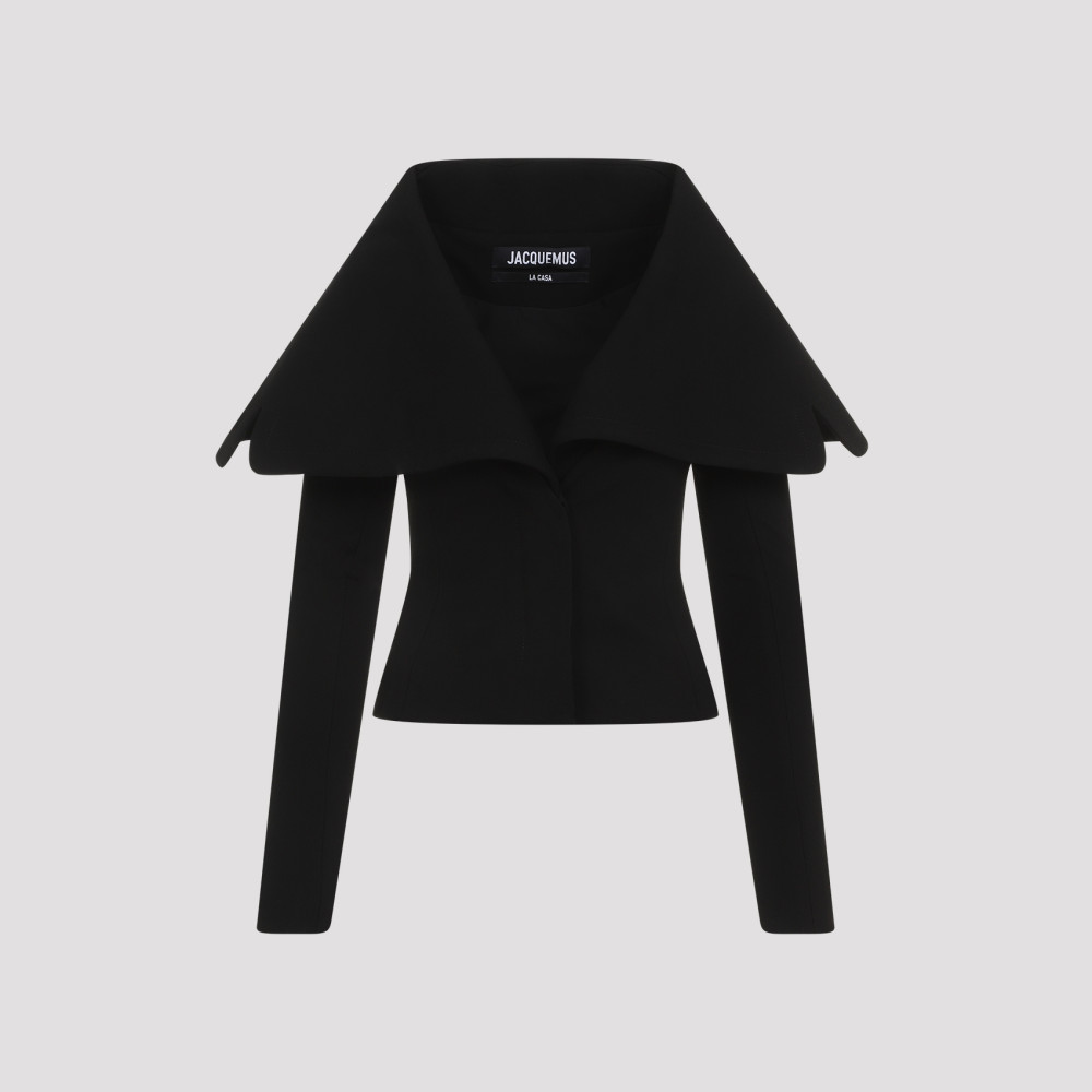 Shop Jacquemus Black Cotton La Veste Blazer