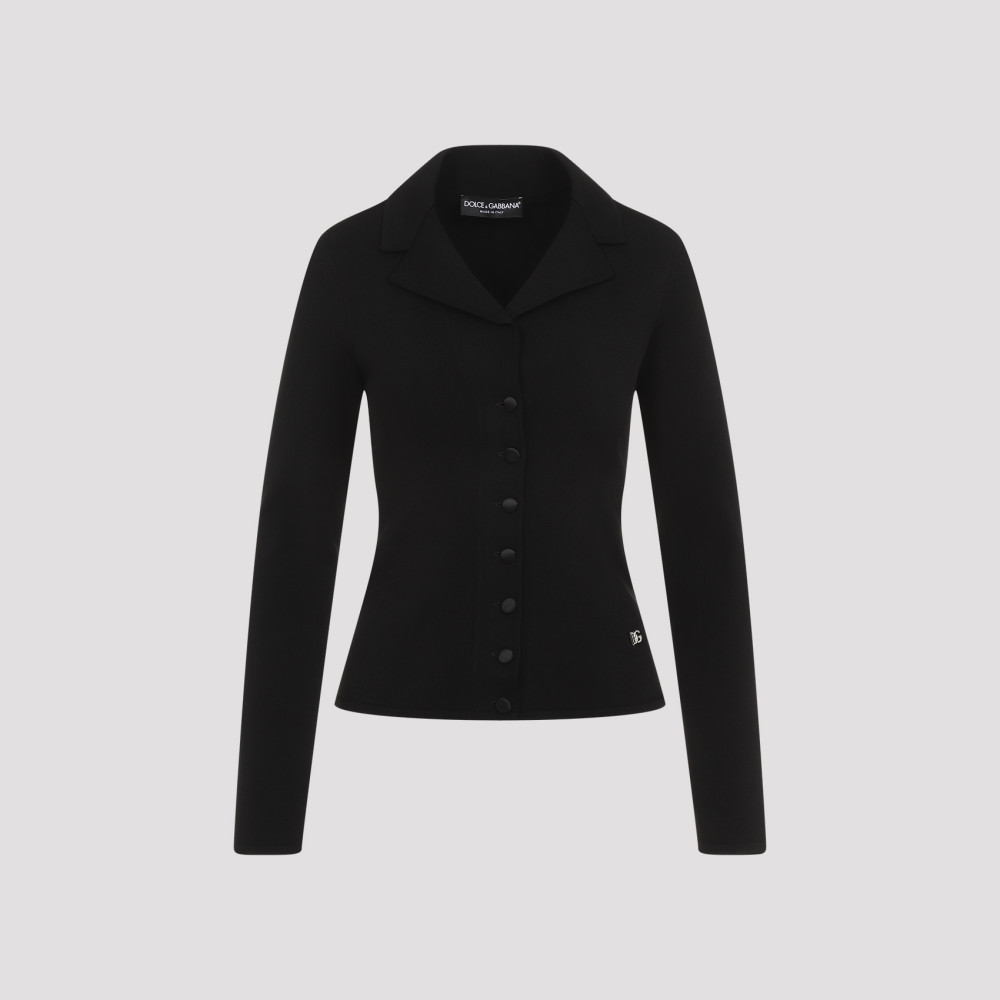 Dolce & Gabbana Black Notched Collar Blazer In Black