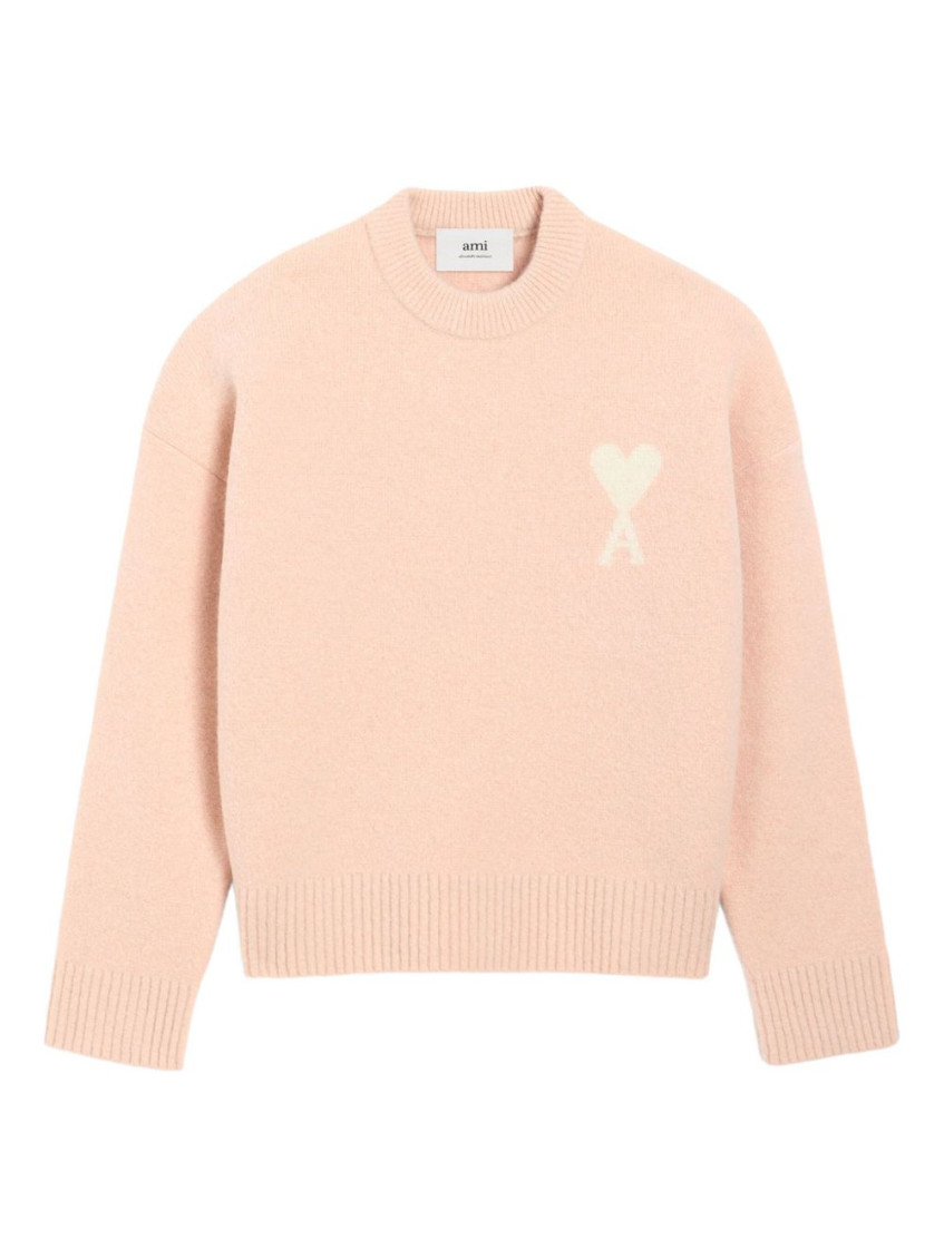 Ami Alexandre Mattiussi Ami De Caur Alpaca And Wool-blend Sweater In Pink