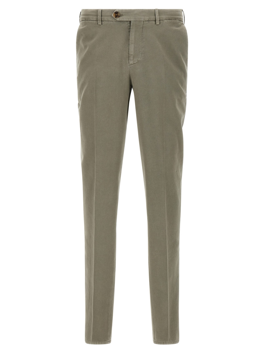 Brunello Cucinelli Cotton Trousers With Back Pockets And Belt Loops In Brown