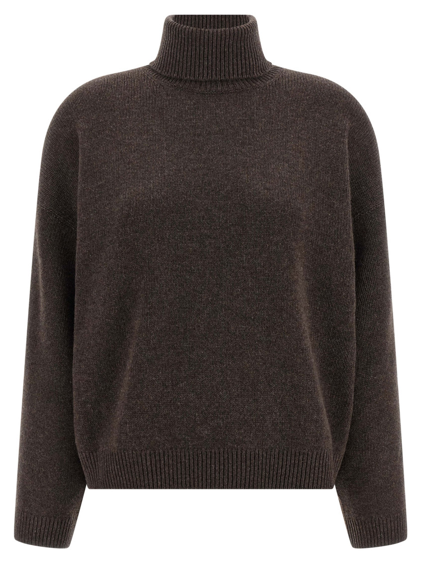 Brunello Cucinelli High Neck Sweater Sweaters And Cardigans Brown In Brown