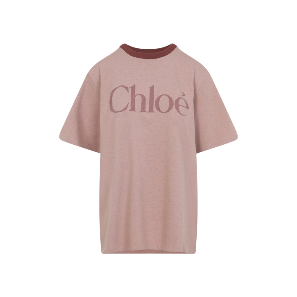 Chloé Petal Pink Recycled Cotton T-shirt In Pink
