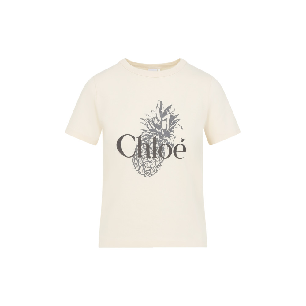 Chloé Relaxed Fit Graphic Pineapple Print T-shirt In Neutral
