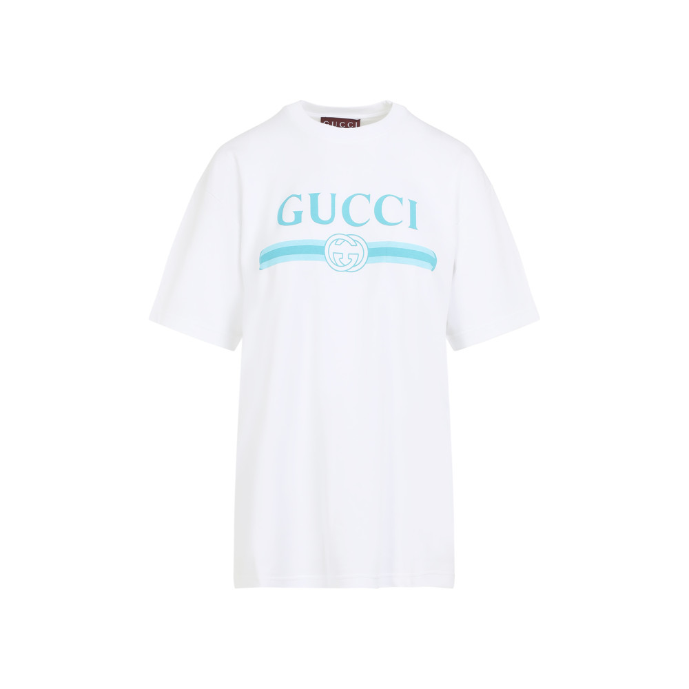 Gucci Logo Short Sleeve Crew Neck T-shirt In White