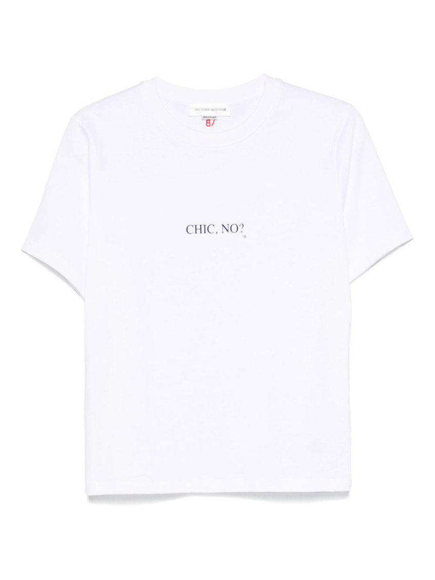 Victoria Beckham Womens White - Chic No Text-print Relaxed-fit Cotton-jersey T-shirt Xs In White