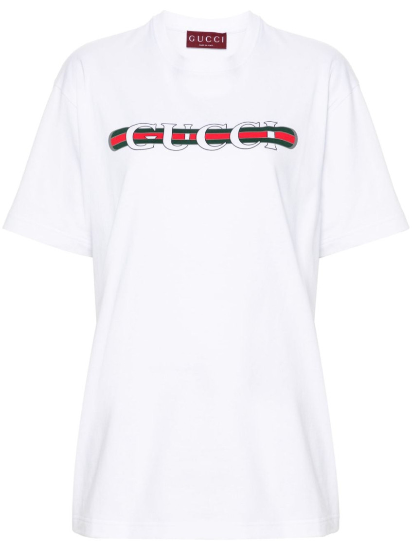 Gucci Printed Cotton Jersey T-shirt In White