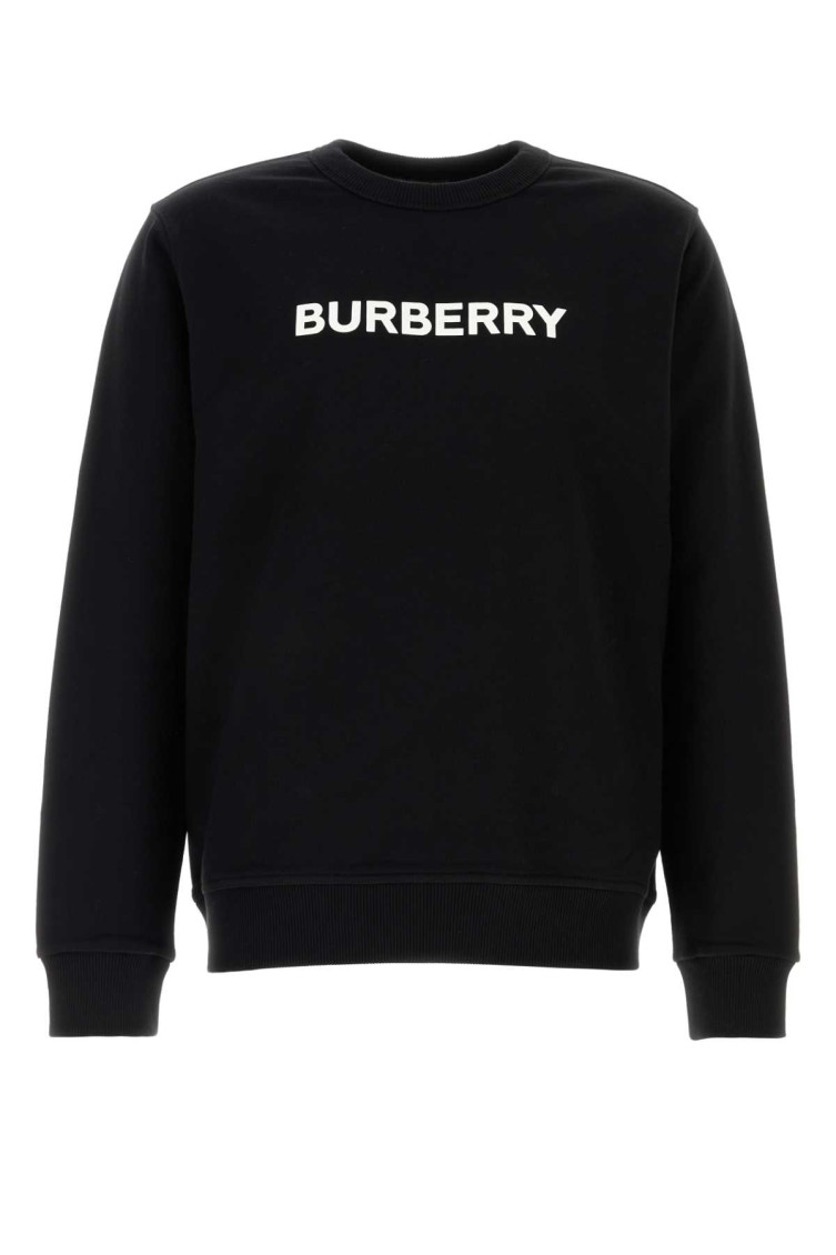Burberry Burlow Logo Cotton Jersey Sweatshirt In Black