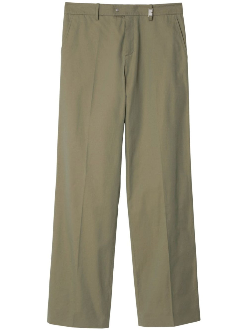 Shop Burberry Olive Wide Leg Pant