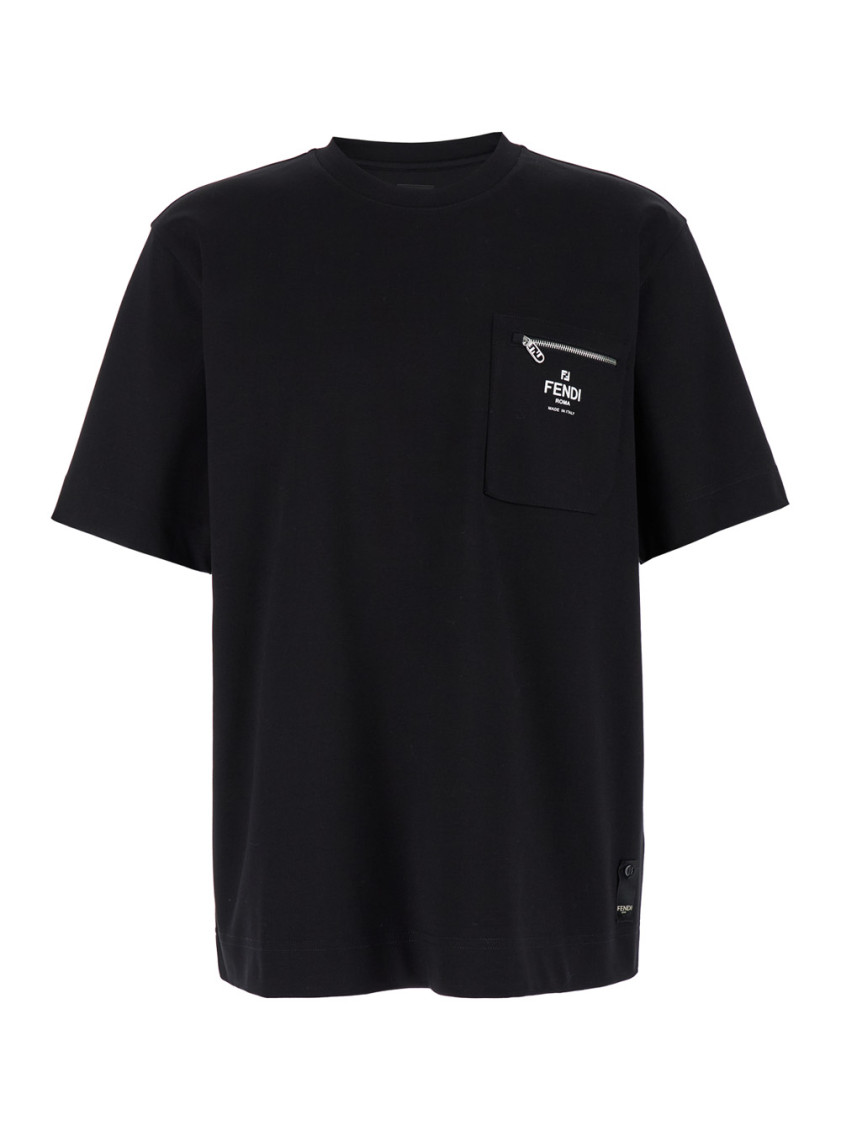 Fendi Logo-print Cotton T-shirt In Black