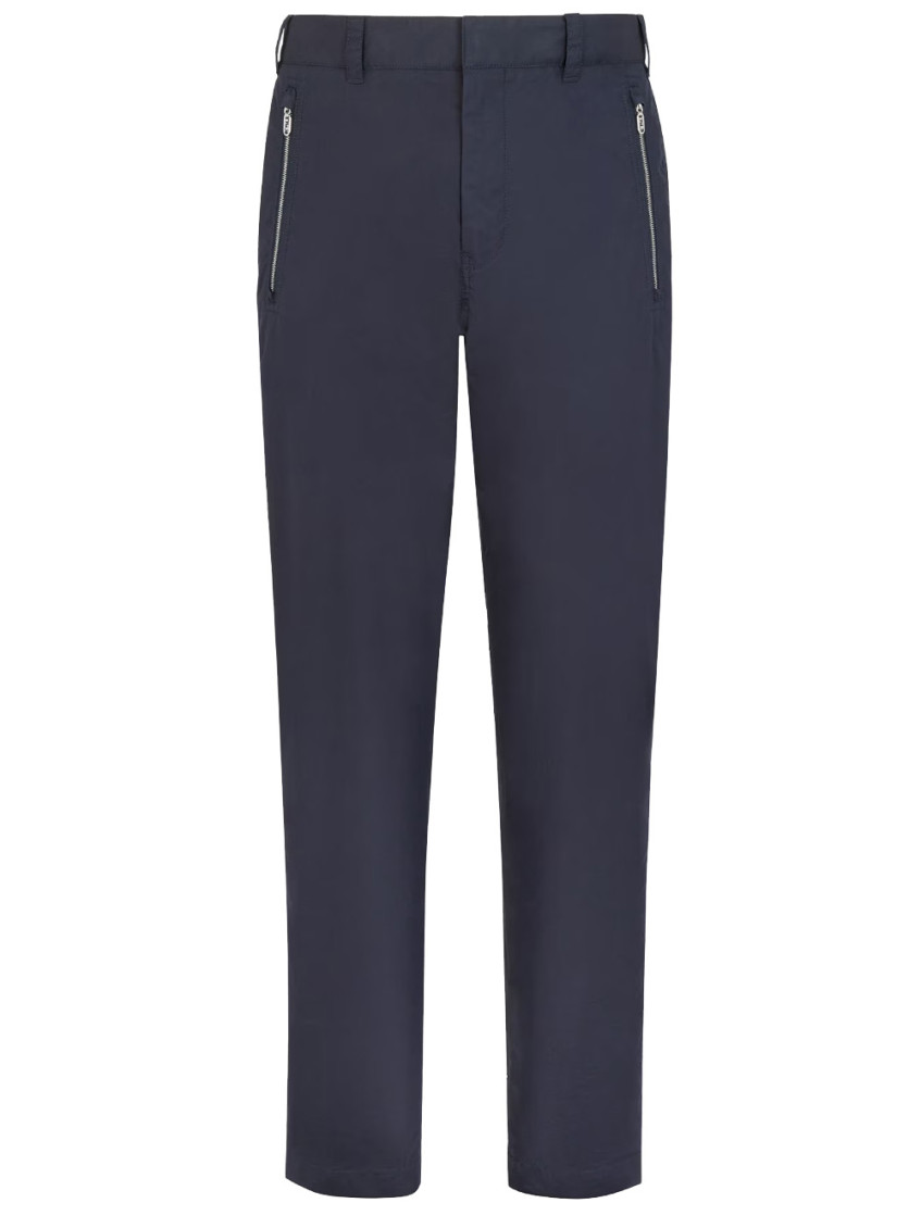 Fendi Pantaloni In Cotone Tecnico Blu In Blue
