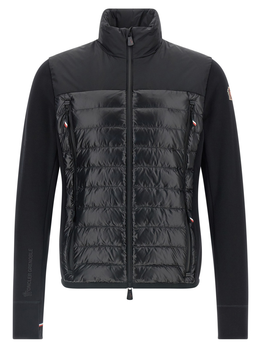 Moncler Ack Stretch Polyester Blend Cardigan In Black