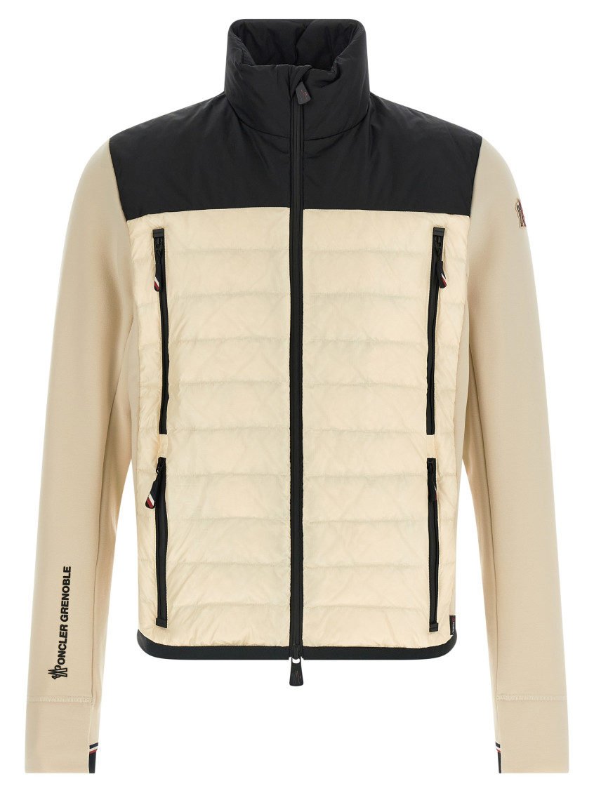 Moncler High Collar Long Sleeve Quilted Jacket In Multi