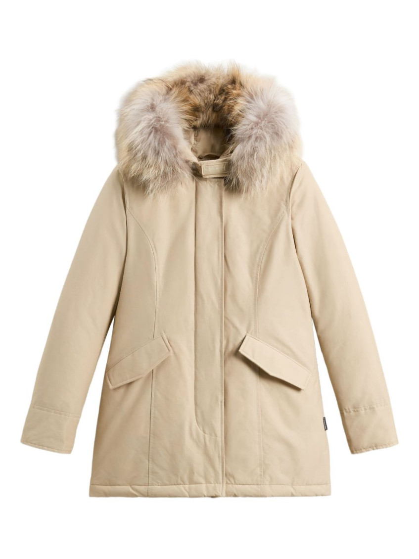 Woolrich Cream Water-repellent Jacket In Animal Print