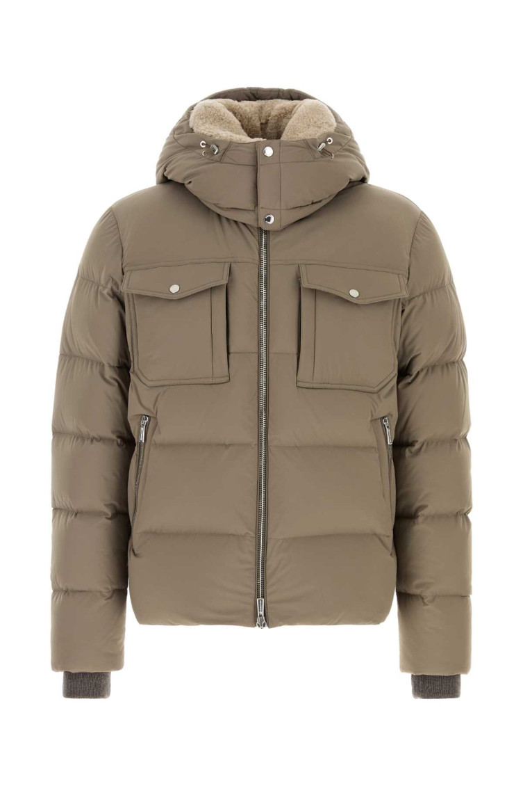 Moorer Cappuccino Nylon Blend Alarick Down Jacket In Brown