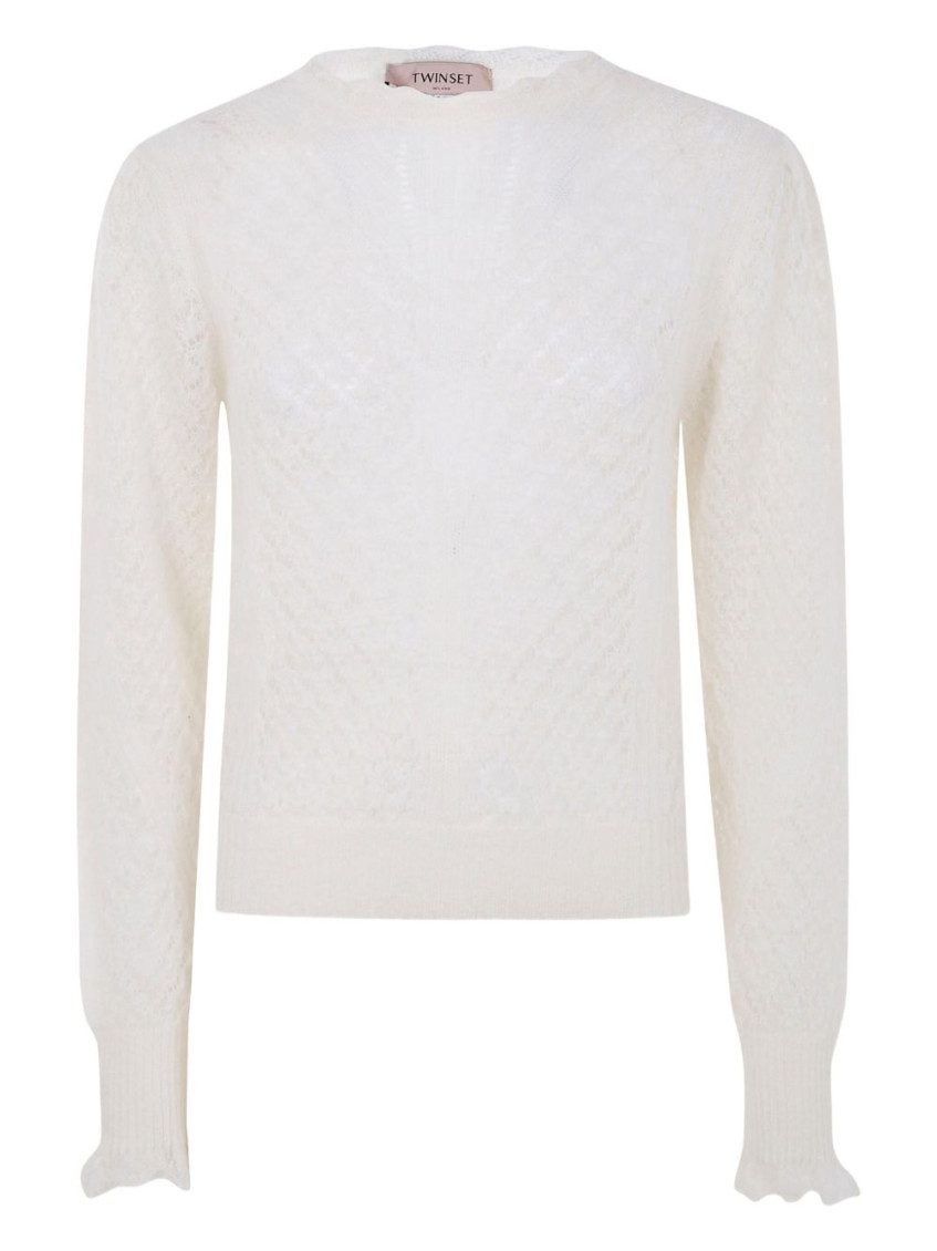 Twinset White Knitted Sweater In White