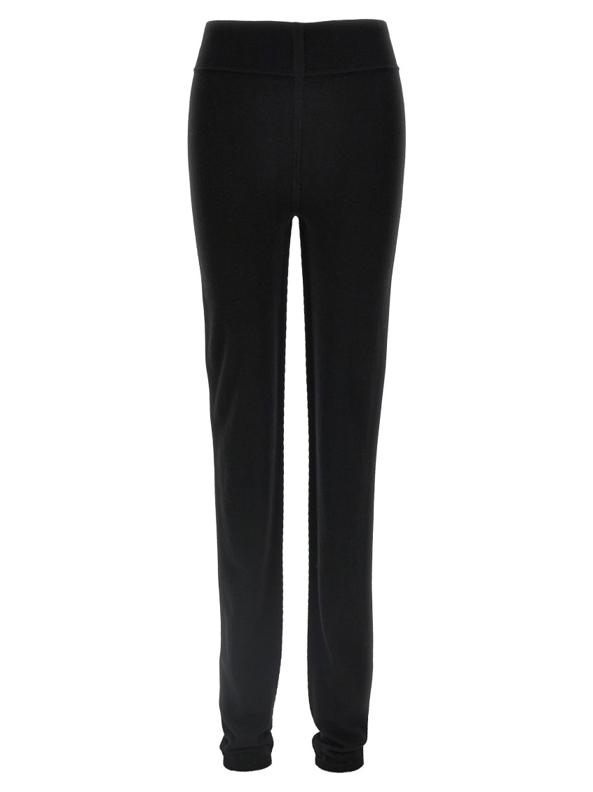 Rick Owens Knitted Leggings Elastic Waistband In Black
