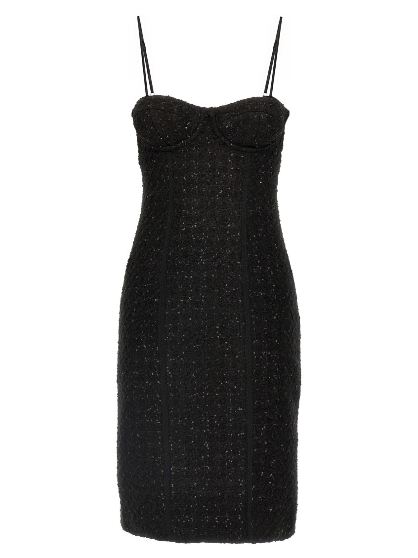 Rotate Birger Christensen Rotate Birgerchristensen Boucle Midi Dress In Black