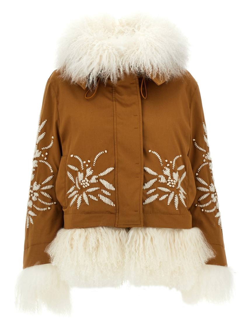 Ermanno Scervino Embroidery Casual Jacket In Brown