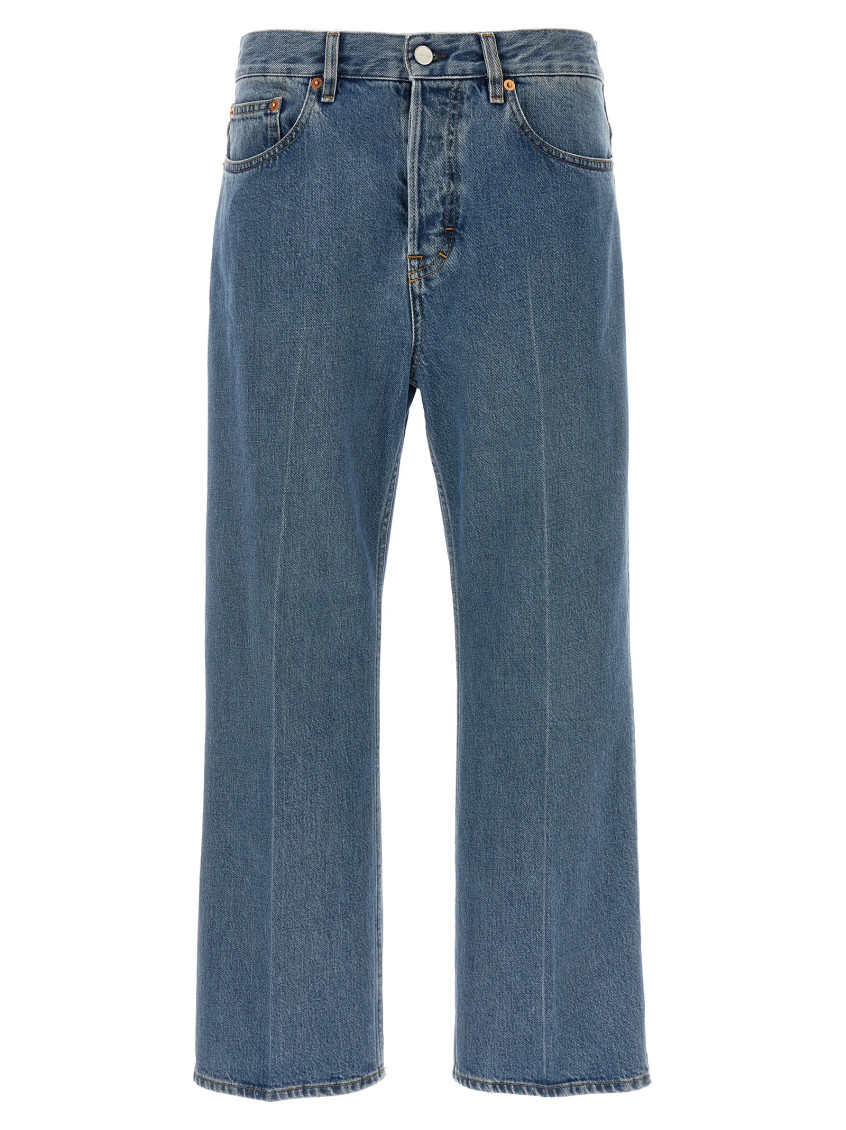 Gucci Cropped Jeans Light Blue In Blue