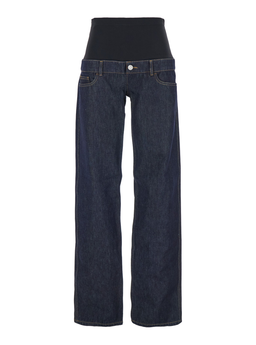 Coperni Blue Jeans With Stretch Waist In Denim Woman In Dark Blue